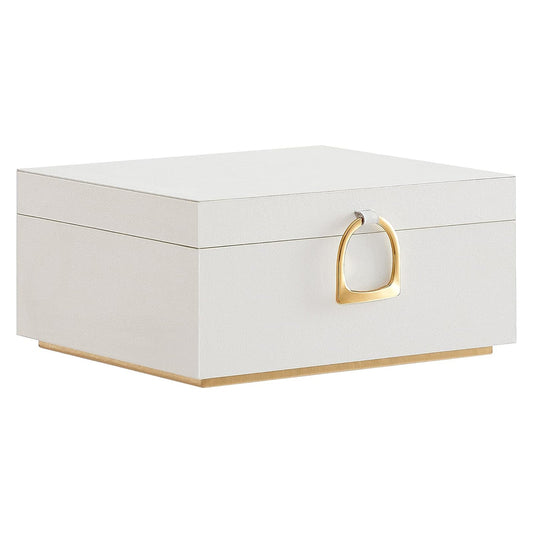 Ékszerdoboz, ékszerrendező fogantyúval, kivehető ékszertálcával, elefántcsont fehér-VASBÚTOR