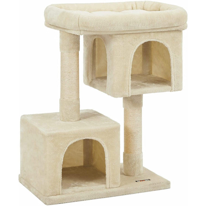Macskafa 2 barlanggal 84 cm bézs-VASBÚTOR