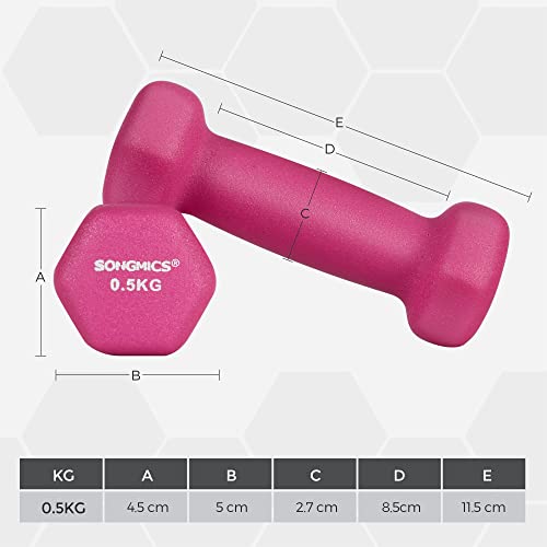 2 db-os súlyzókészlet, 2 x 0,5 kg-os csúszásmentes kézi súlyzók, pink-VASBÚTOR