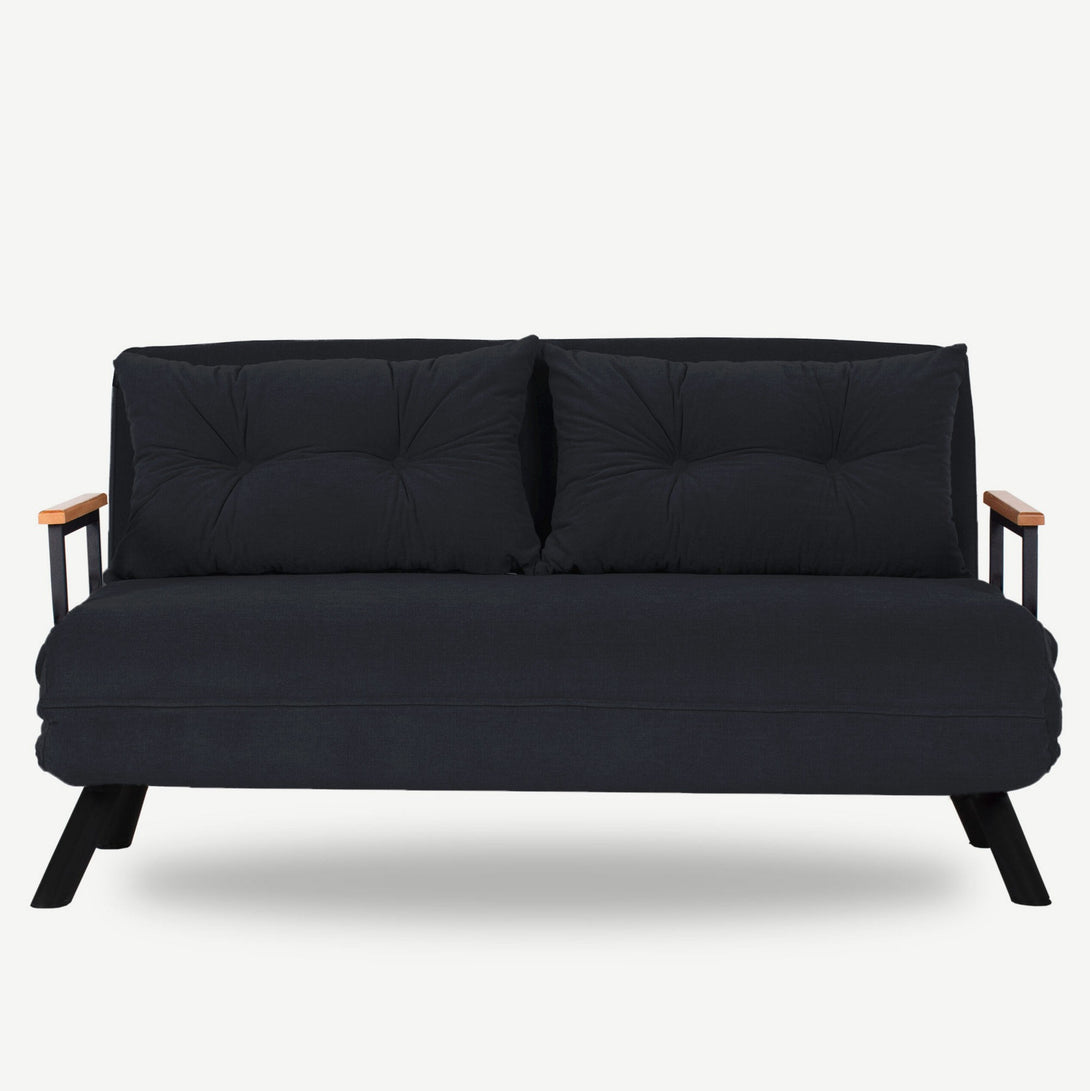 2 személyes kanapéágy Homoko 2-Seater - Fekete-VASBÚTOR