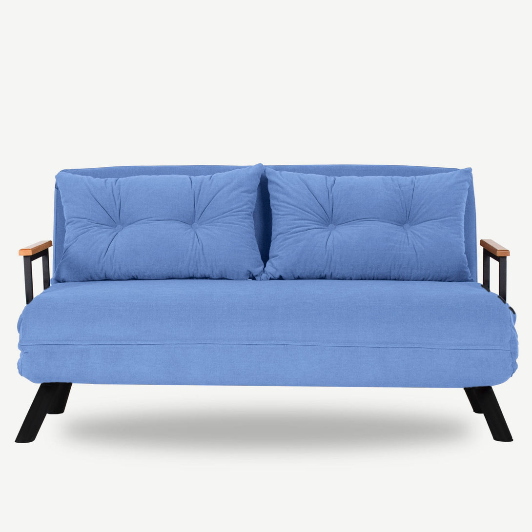 2 személyes kanapéágy Homoko 2-Seater - Kék-VASBÚTOR
