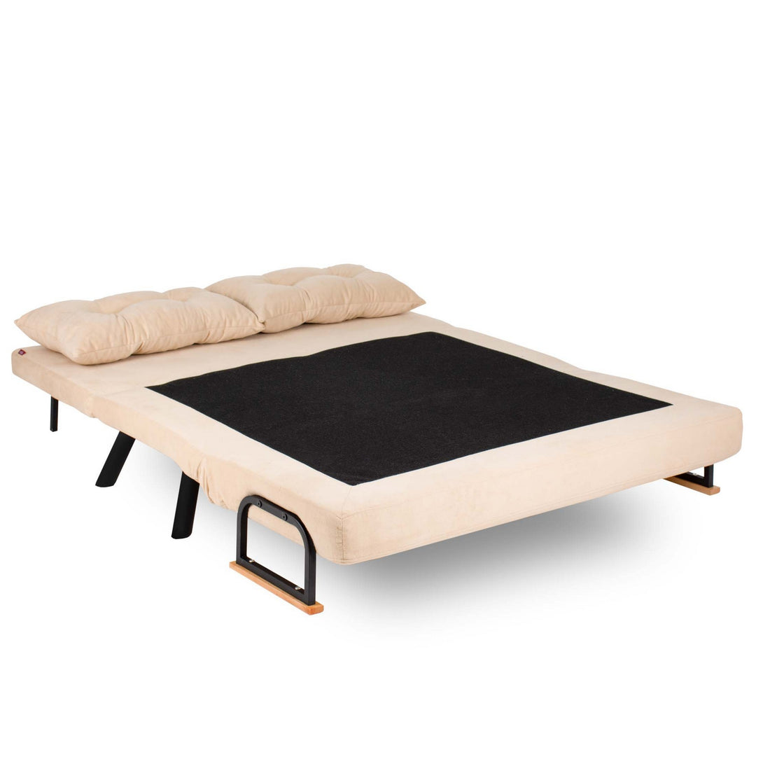 2 személyes kanapéágy Homoko 2-Seater - Krém-VASBÚTOR