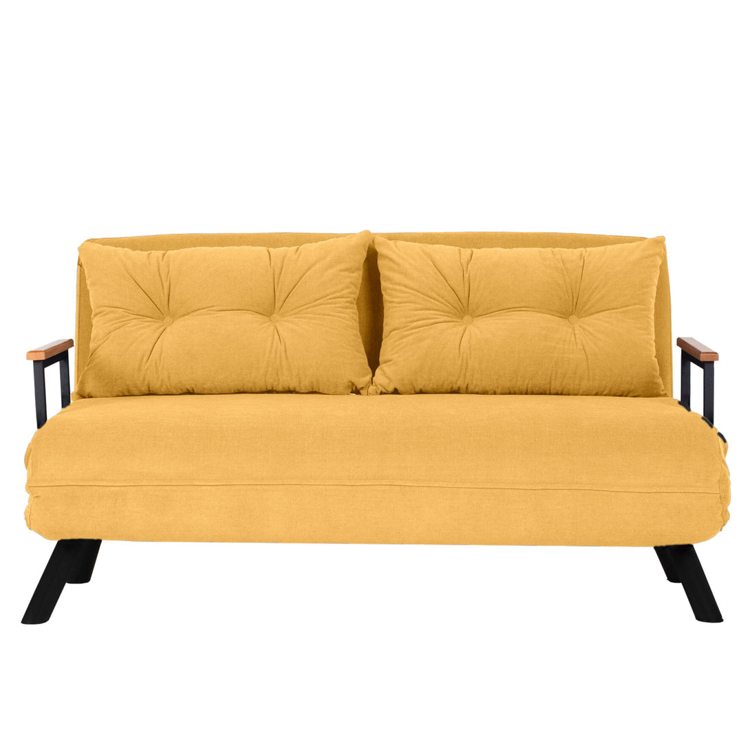 2 személyes kanapéágy Homoko 2-Seater - Mustársárga-VASBÚTOR