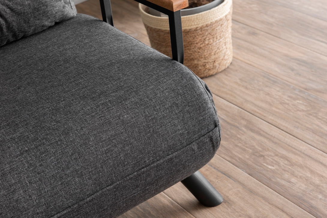 2 személyes kanapéágy Homoko 2-Seater - Sötét Szürke-VASBÚTOR