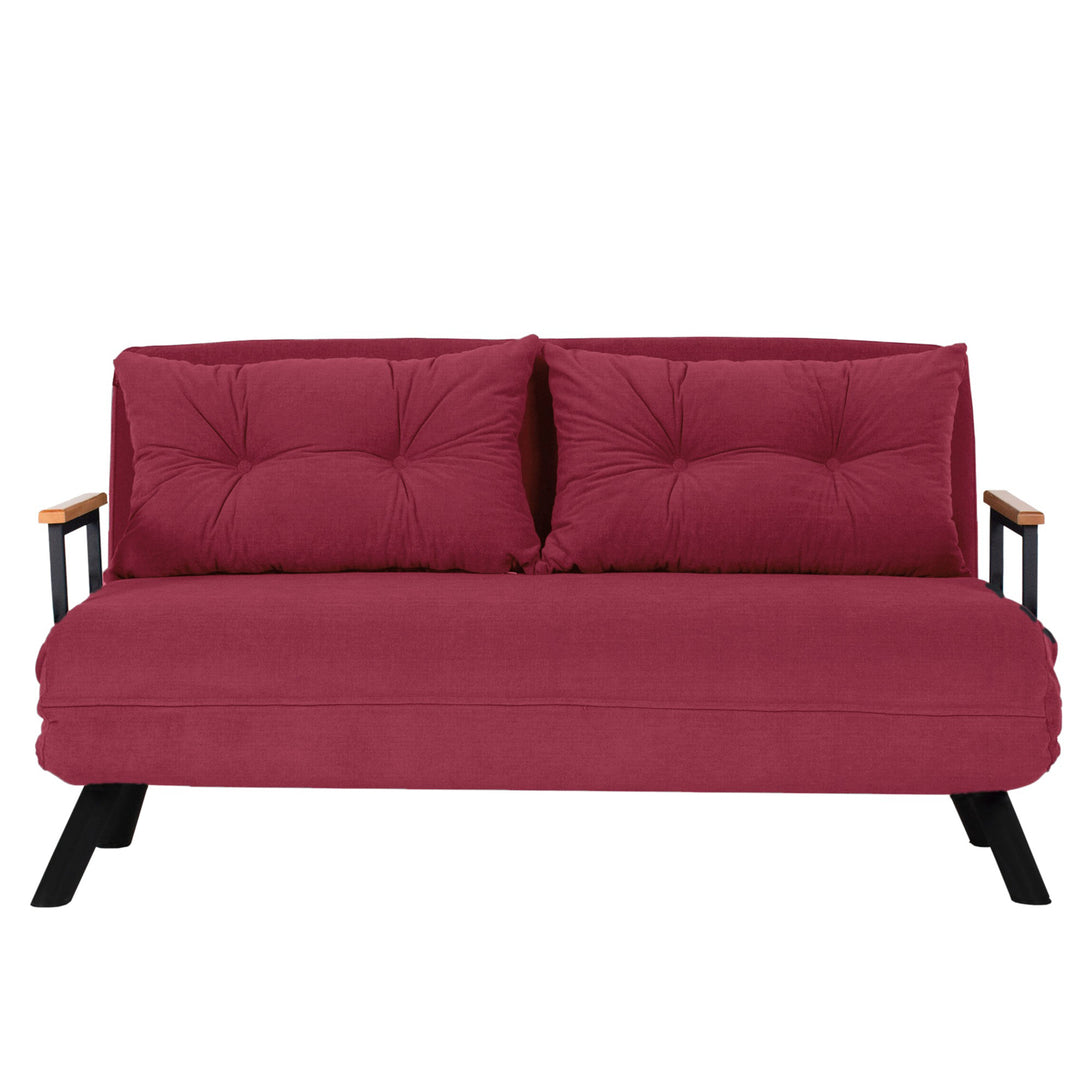 2 személyes kanapéágy Homoko 2-Seater - Sötétbordó-VASBÚTOR