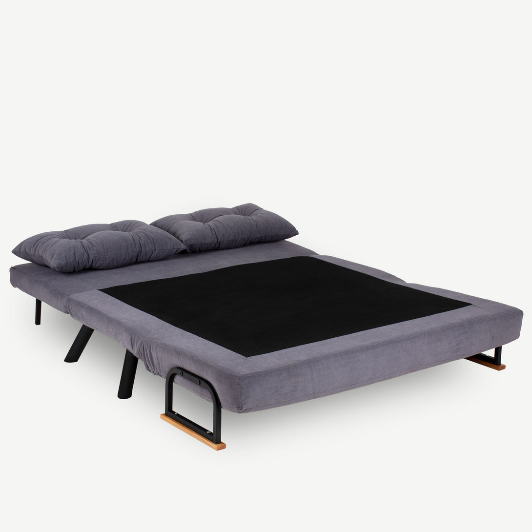 2 személyes kanapéágy Homoko 2-Seater - Szürke-VASBÚTOR