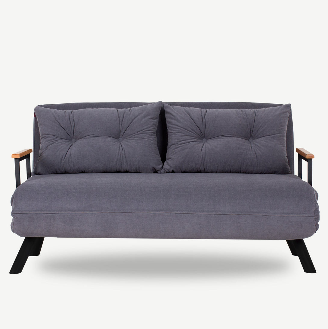 2 személyes kanapéágy Homoko 2-Seater - Szürke-VASBÚTOR