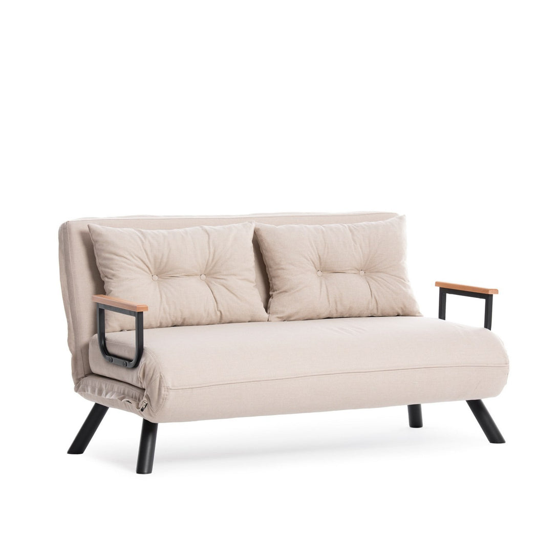 2 személyes kanapéágy Homoko v2 2-Seater - Krém-VASBÚTOR