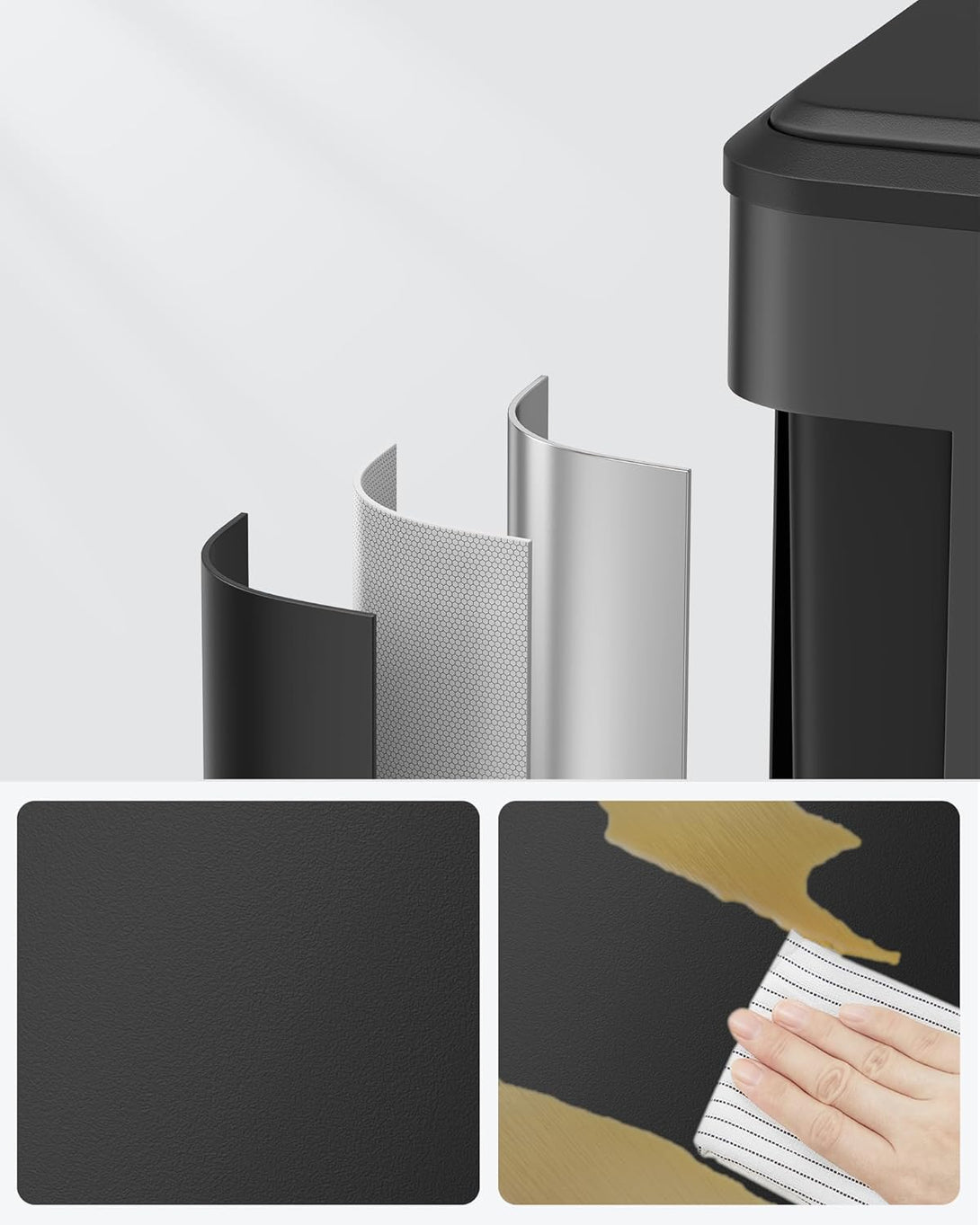 2 x 15 literes konyhai szemetes fekete színben-VASBÚTOR