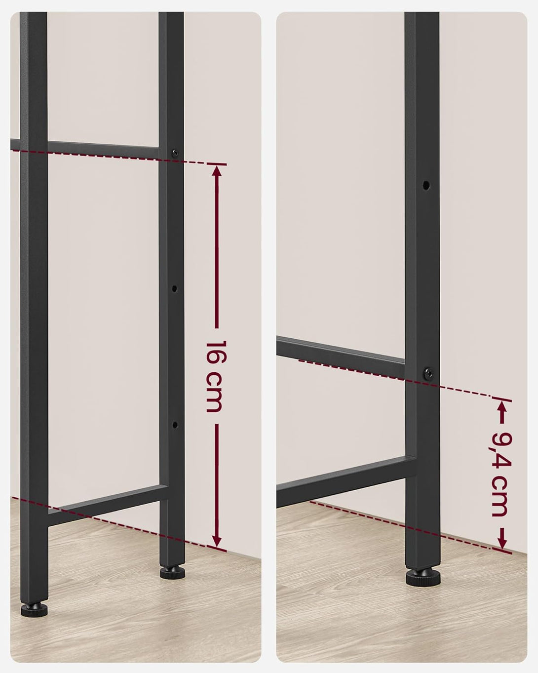 3 Szintes WC/mosógép fölé helyezhető polc szürkés-bézs és fekete színben-VASBÚTOR