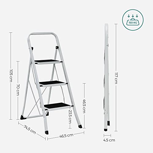 3 lépcsős létra, összecsukható, max. teherbírás: 150 kg-VASBÚTOR