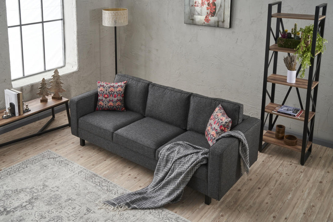 3 személyes kanapé Kale Linen - Antracit-VASBÚTOR