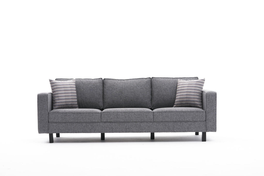 3 személyes kanapé Kale Linen - Szürke-VASBÚTOR