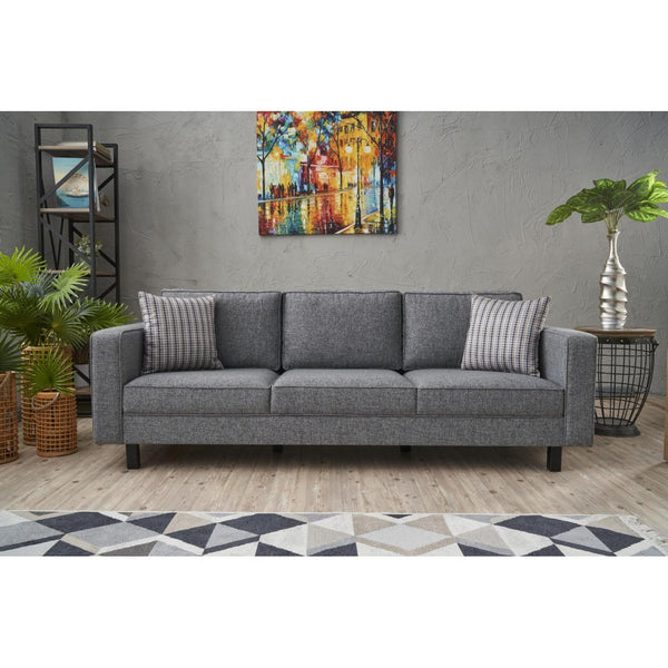 3 személyes kanapé Kale Linen - Szürke-VASBÚTOR