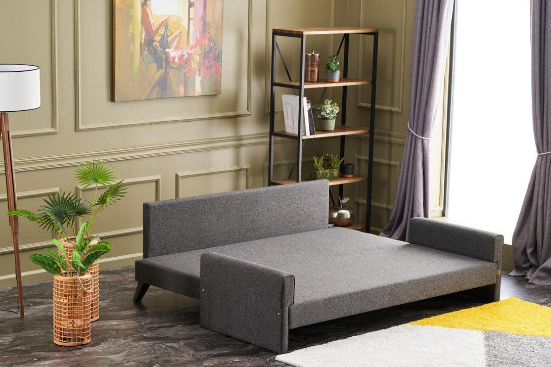 3 személyes kanapéágy Bella Sofa - Antracit-VASBÚTOR