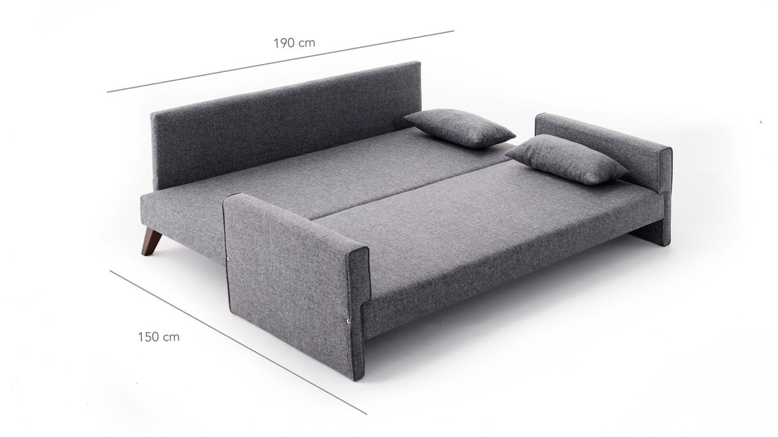 3 személyes kanapéágy Bella Sofa - Szürke-VASBÚTOR