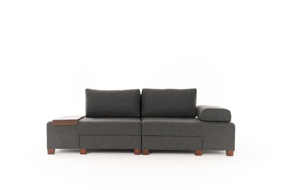 3 személyes kanapéágy Perenna Linen - Antracit-VASBÚTOR