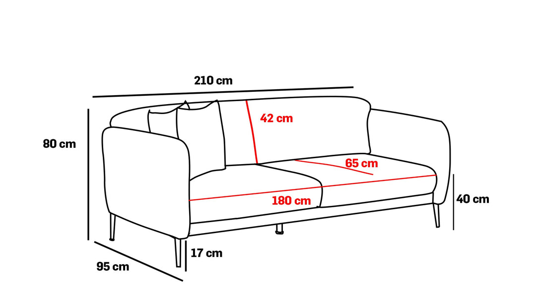 3 személyes kanapéágy Venus 3-Seat - Szürke-VASBÚTOR