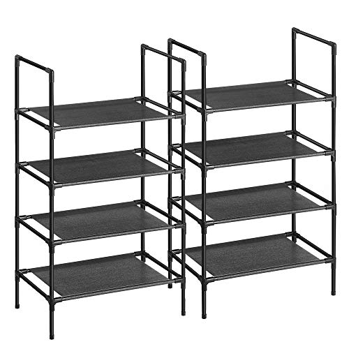 4 polcos cipőtartó állvány – 2 darabos szett, 45 x 28 x 80 cm, fekete-VASBÚTOR