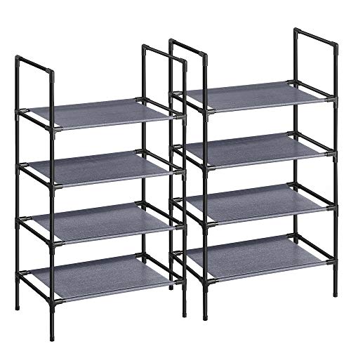 4 polcos cipőtartó állvány – 2 darabos szett, 45 x 28 x 80 cm, szürke-VASBÚTOR