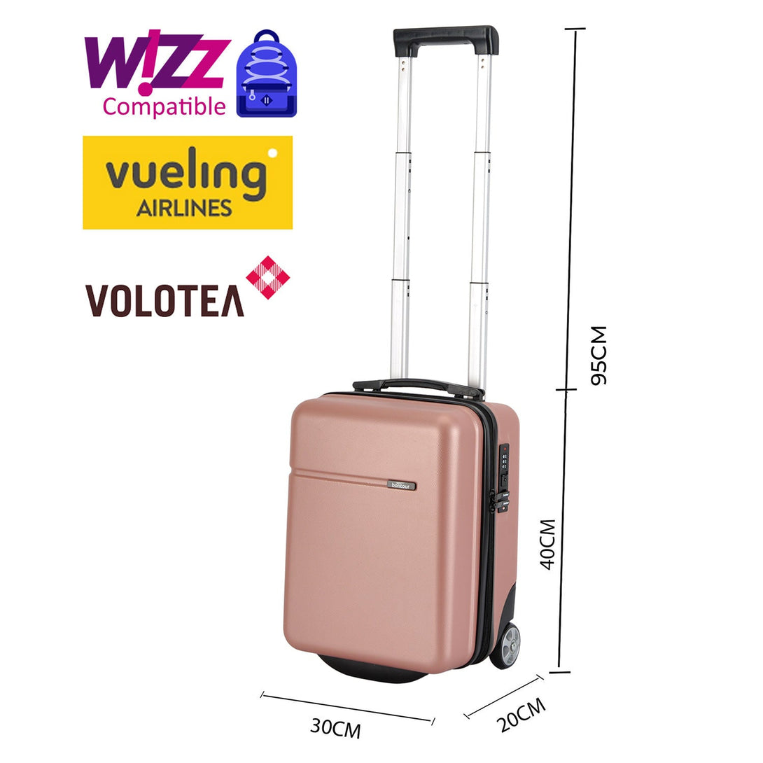 40x30x20cm kabinbőrönd, WIZZ AIR felvihető kézipoggyász, RoseGold-VASBÚTOR