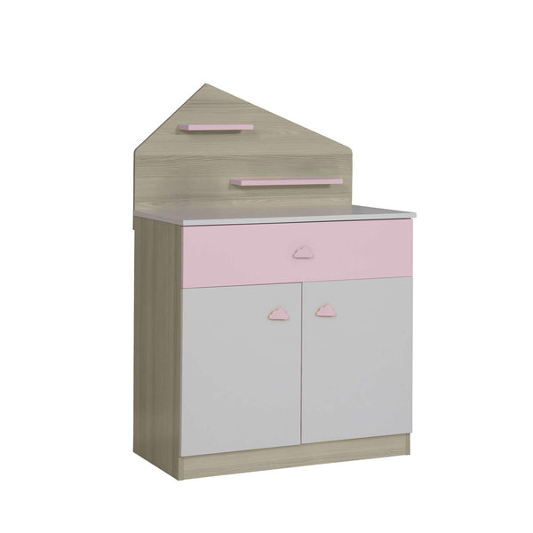 AYDER New Komód gyerekeknek, Pink-VASBÚTOR