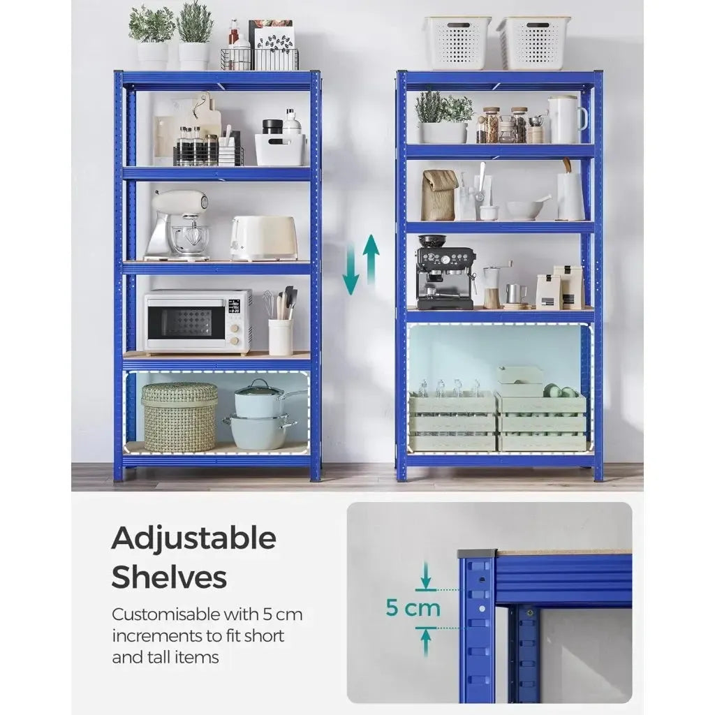Acél polcrendszer 2 db-os, 180x90x40 cm, kék-VASBÚTOR