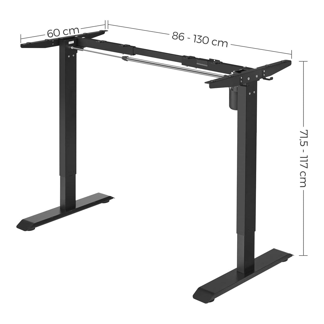 Állítható magasságú elektromos asztalkeret, memória funkcióval, fekete-VASBÚTOR