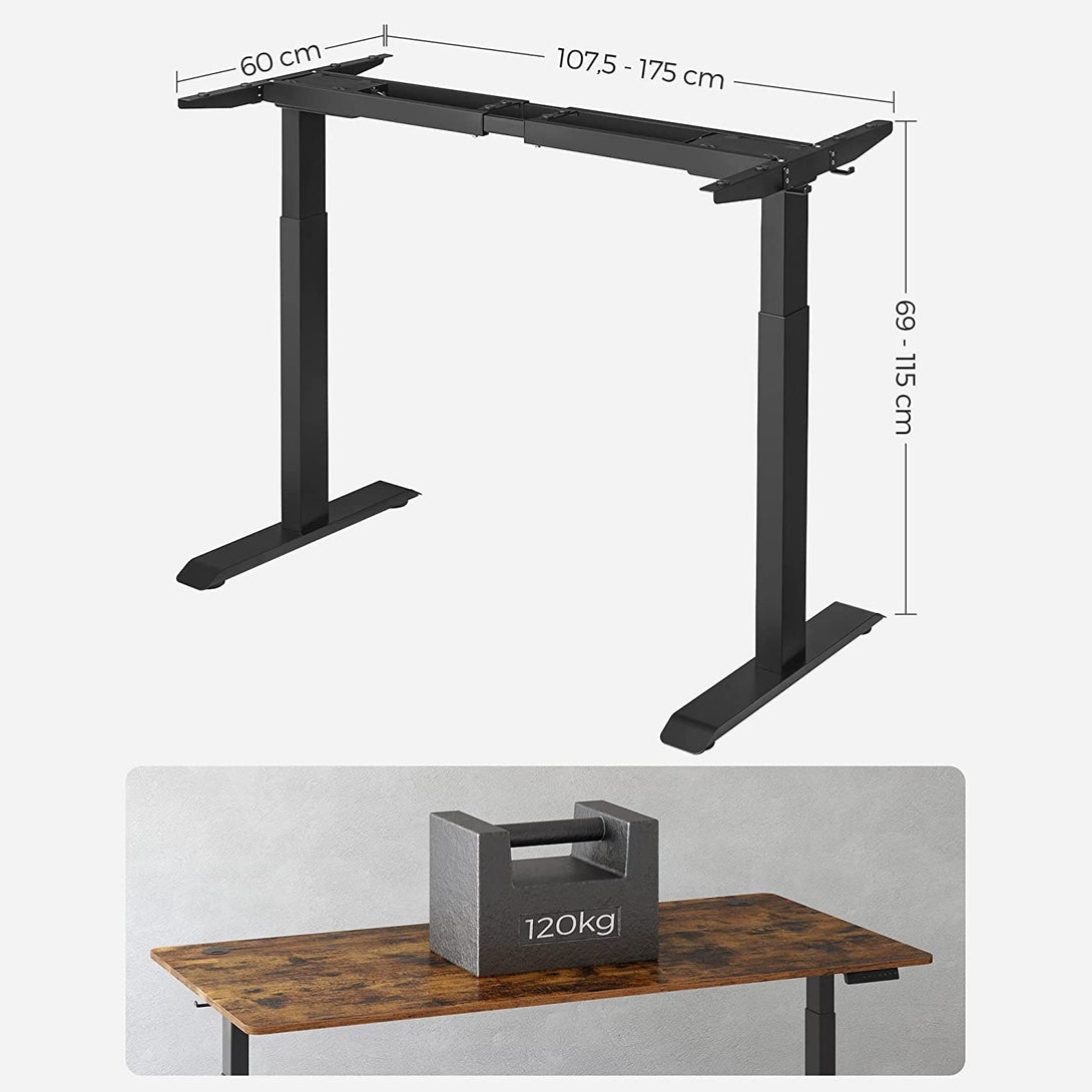 Állítható magasságú elektromos íróasztal keret, asztalkeret asztallap nélkül-VASBÚTOR