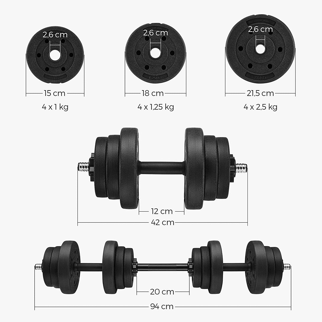 Állítható súlyzókészlet extra súlyzó rúddal, 20 kg-VASBÚTOR