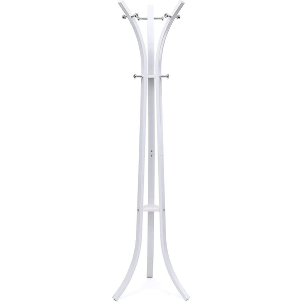 Álló fogas, Nagy teherbírású kabátkalapos állvány 9 kampós, 176 cm, fehér-VASBÚTOR