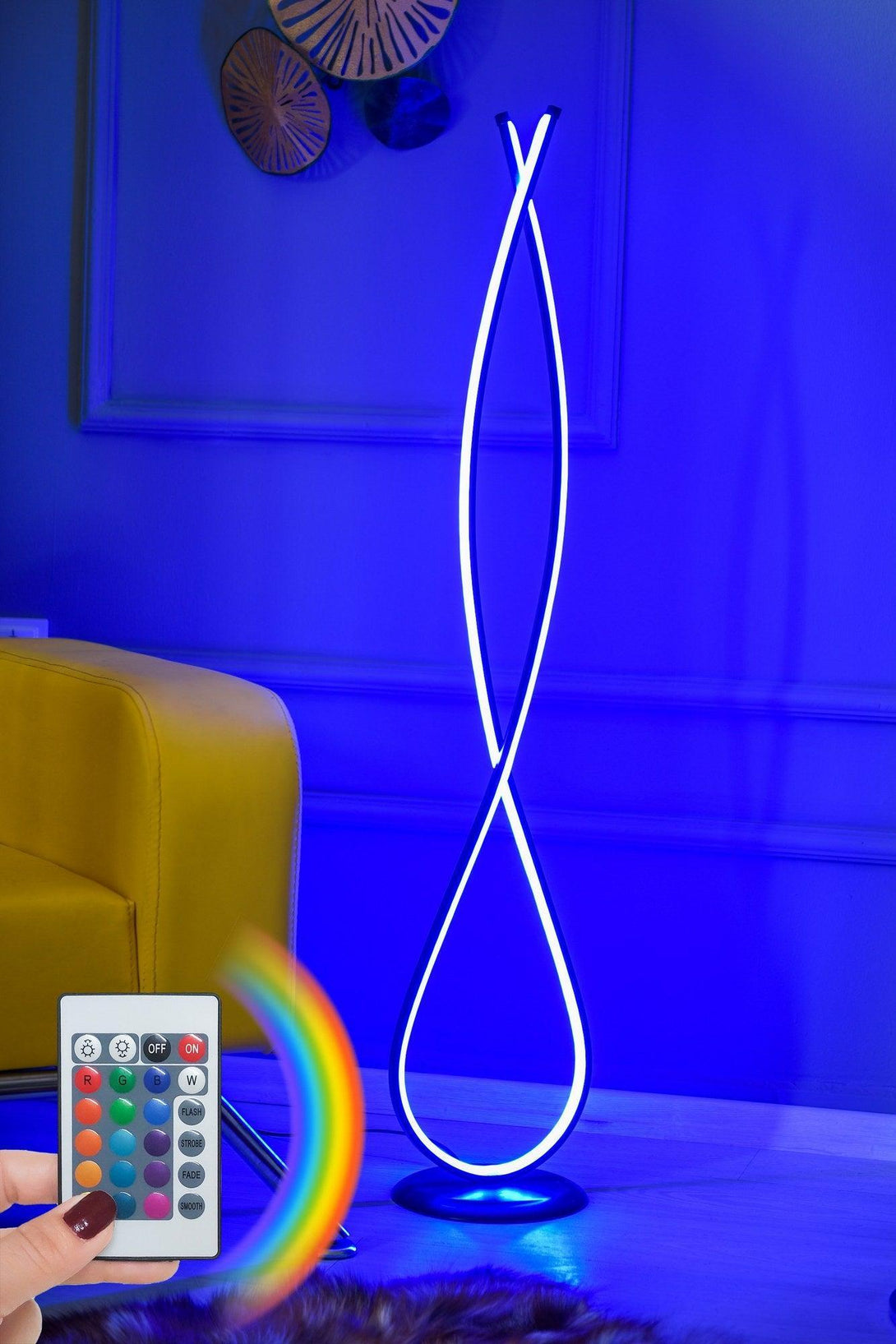 Állólámpa, Infinity Fekete - Multicolor-VASBÚTOR