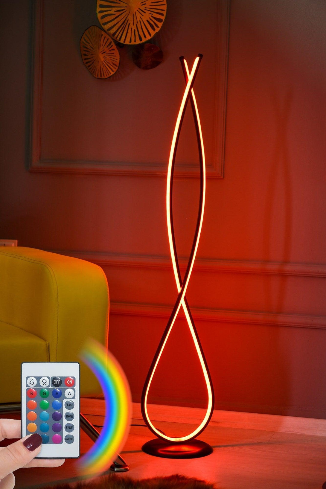 Állólámpa, Infinity Fekete - Multicolor-VASBÚTOR