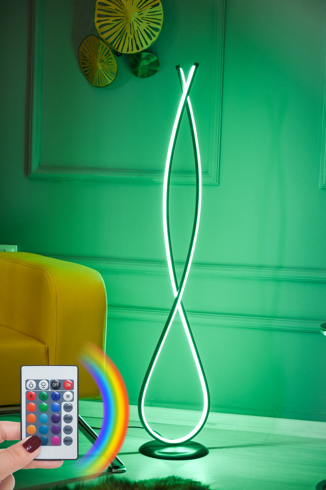 Állólámpa, Infinity Fekete - Multicolor-VASBÚTOR