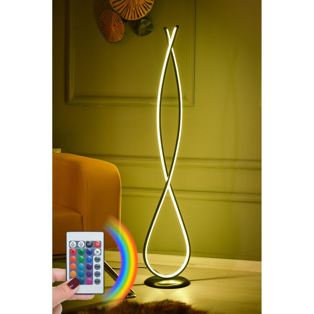 Állólámpa, Infinity Fekete - Multicolor-VASBÚTOR