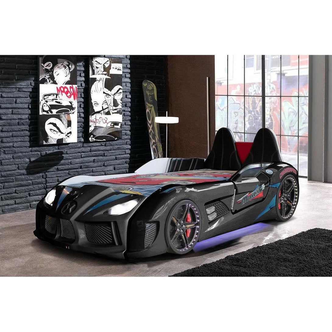 Autós gyerekágy Mnv3 - Black-VASBÚTOR