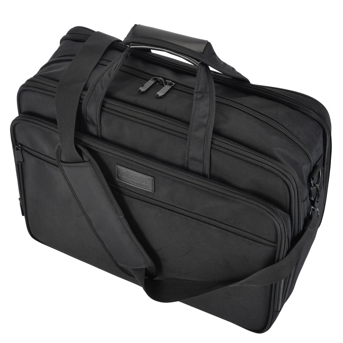 BONTOUR 17,3" laptop táska, bővíthető üzleti aktatáska több rekeszzel és nagy oldalsó zsebbel.-VASBÚTOR