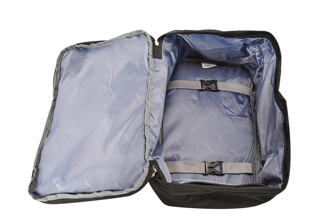 BONTOUR AIR Utazó Hátizsák, WizzAir/Ryanair méretű 40x20x25cm , Fekete Színben-VASBÚTOR