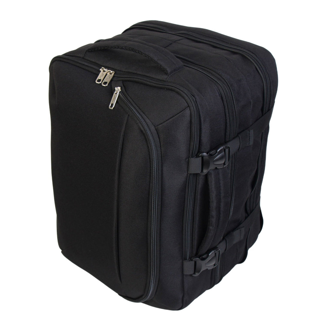 BONTOUR FlexiGo Bővíthető Utazó Hátizsák, WizzAir méretű 40x30x20cm kézipoggyász, Fekete Színben-VASBÚTOR