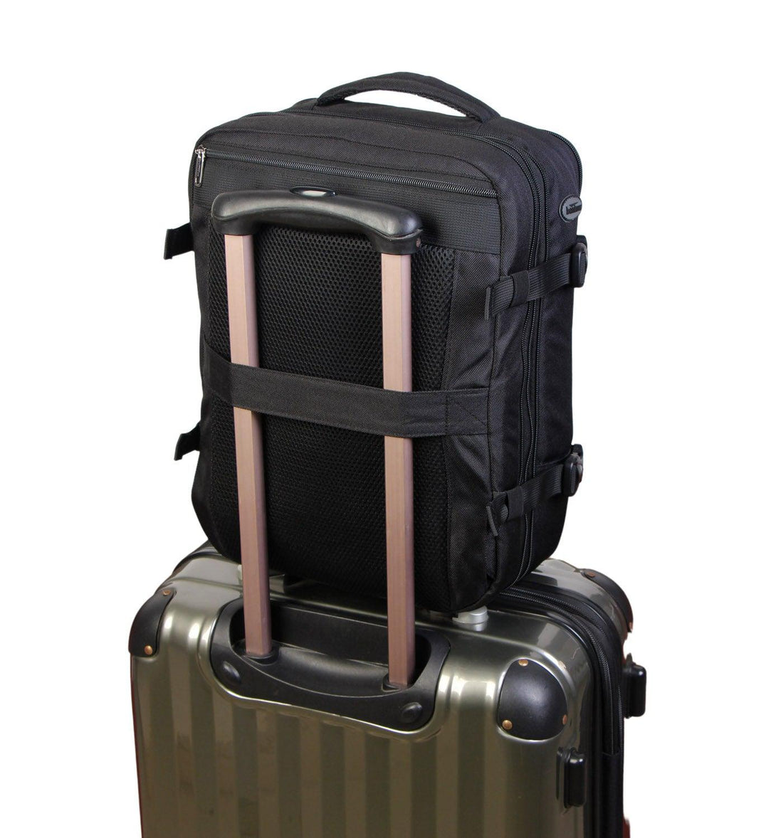 BONTOUR FlexiGo Bővíthető Utazó Hátizsák, WizzAir méretű 40x30x20cm kézipoggyász, Fekete Színben-VASBÚTOR