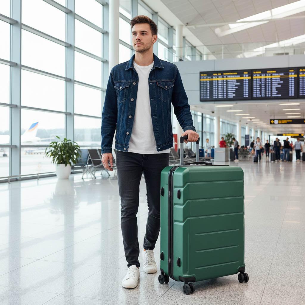 BONTOUR “SPINNER” Nagy Duplakerekes Gurulós bőrönd, Zöld-VASBÚTOR