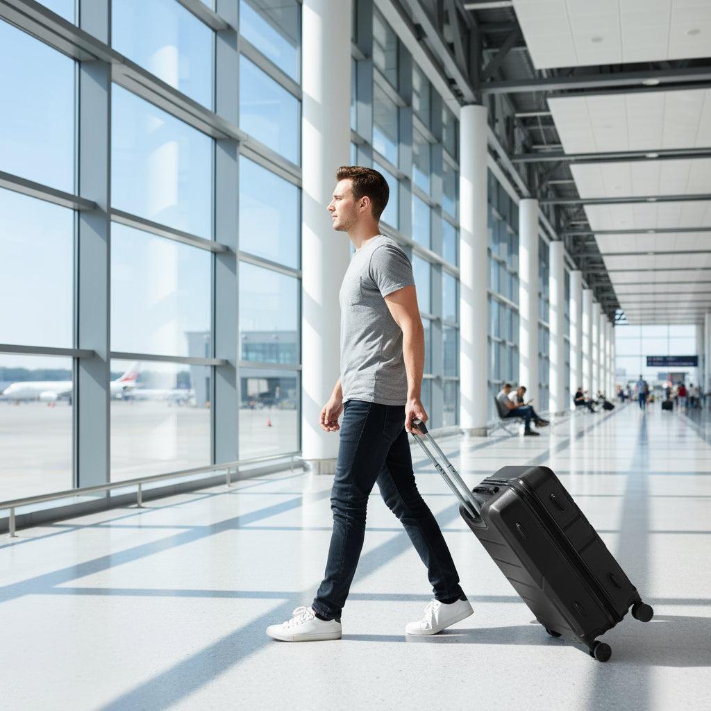 BONTOUR “SPINNER” közepes Duplakerekes Gurulós bőrönd, Fekete-VASBÚTOR