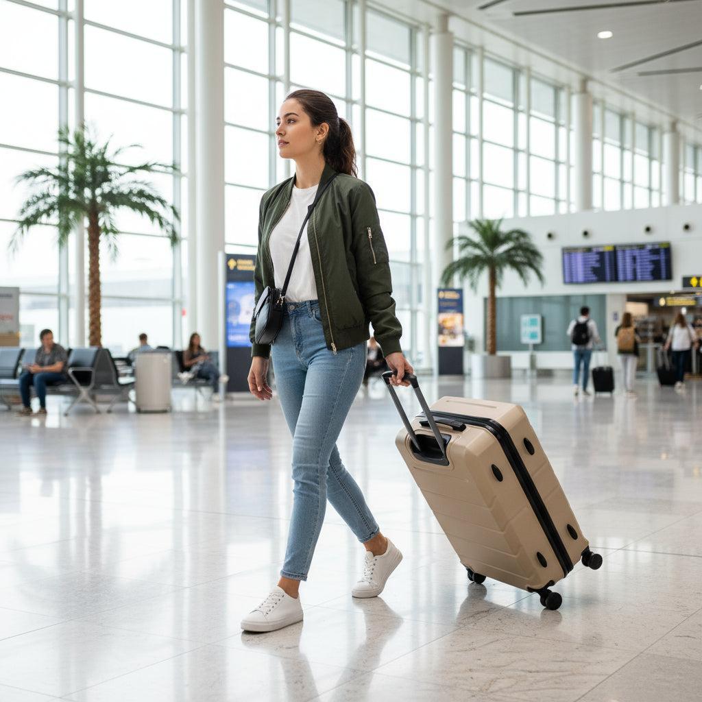 BONTOUR “SPINNER” közepes Duplakerekes Gurulós bőrönd, Pezsgő-VASBÚTOR
