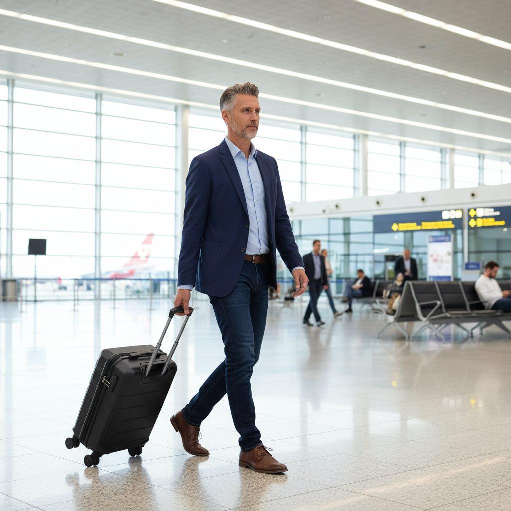 BONTOUR "Spinner" 4 Kerekes Kabin Bőrönd 55x39x20cm Fekete-VASBÚTOR