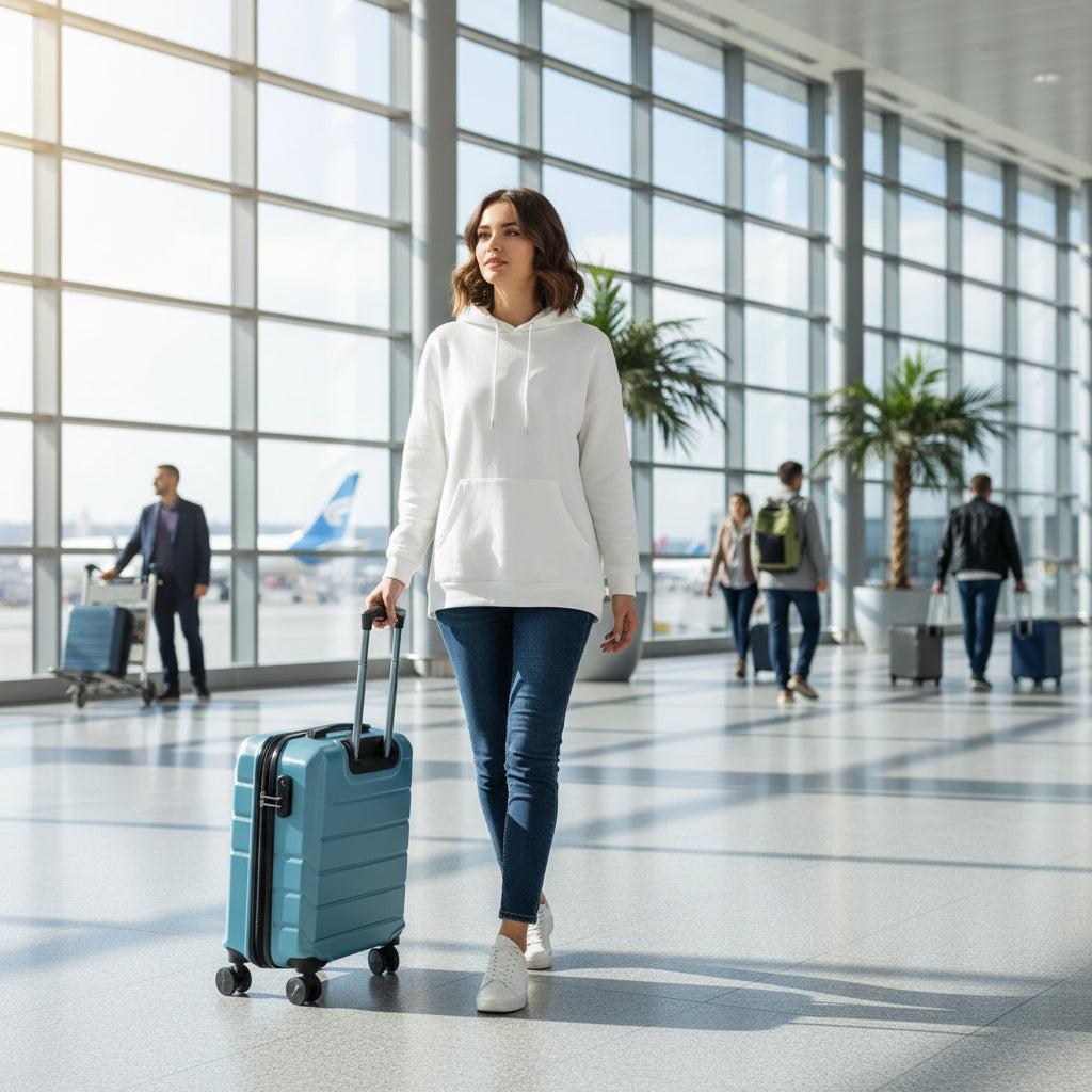 BONTOUR "Spinner" 4 Kerekes Kabin Bőrönd 55x39x20cm jégkék-VASBÚTOR