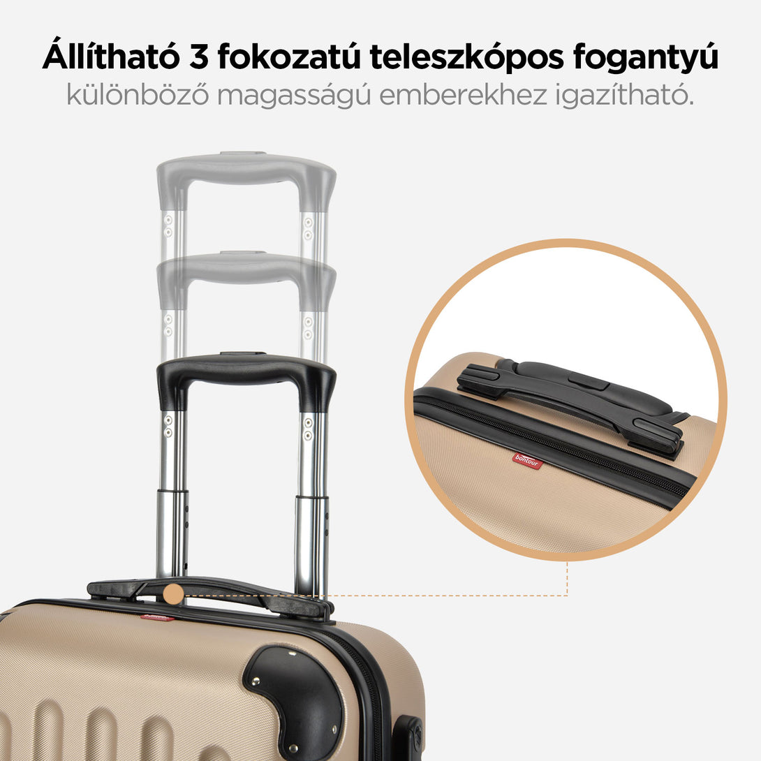 BONTOUR VERTICAL 4 Kerekes Kabin Bőrönd 55x39x20cm Pezsgő-VASBÚTOR