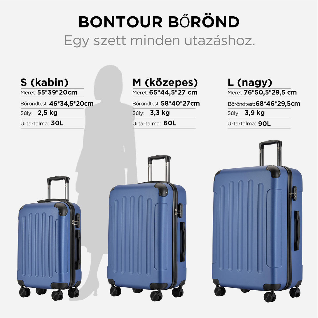 BONTOUR VERTICAL 4 Kerekes Nagy Borönd 76x50,5x29,5cm Kék-VASBÚTOR