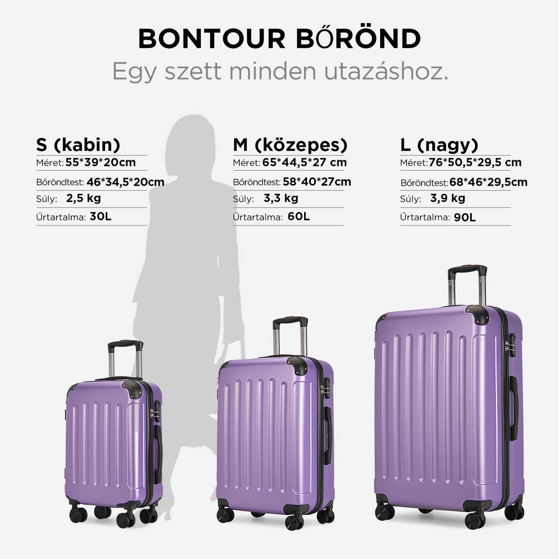 BONTOUR VERTICAL 4 Kerekes Nagy Borönd 76x50,5x29,5cm, rózsaszínes lila-VASBÚTOR