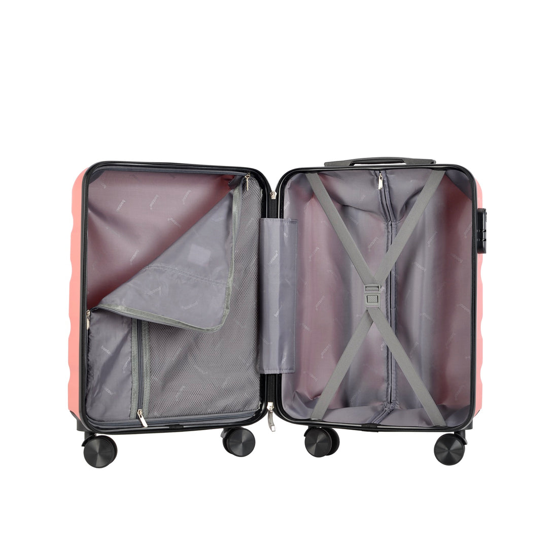 BONTOUR "WAVE" 4 Kerekes Kabin Bőrönd 55x39x20cm Rosegold-VASBÚTOR