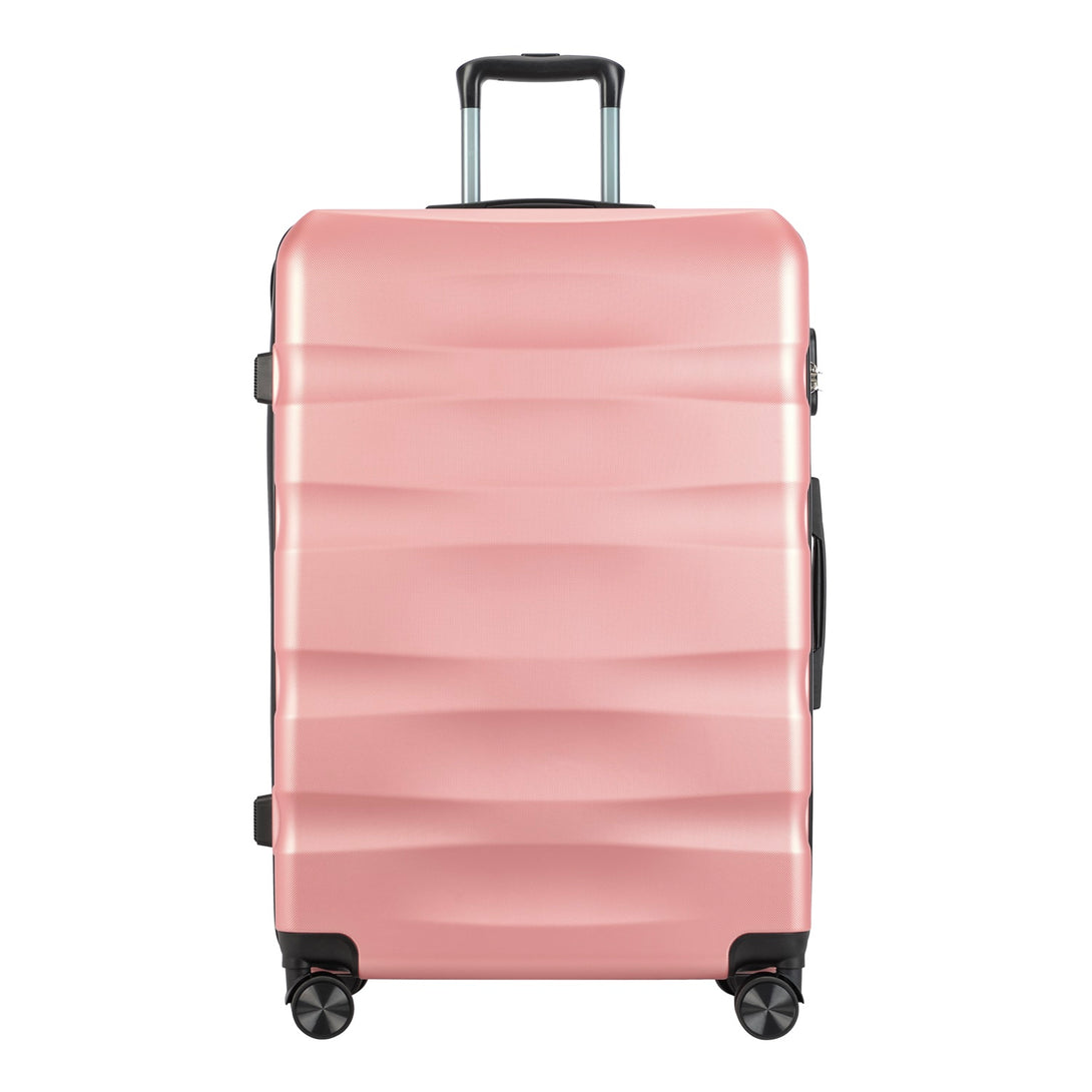 BONTOUR “Wave” Nagy Duplakerekes Gurulós bőrönd számzárral, Rose Gold, L méretű-VASBÚTOR